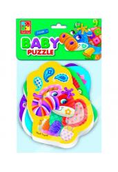 Мягкие пазлы Baby Puzzle "Чудо зоопарк" 4 картинки, 12 деталей