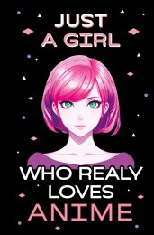 Скетчбук. Just A Girl Who Loves Anime (темный) (138х212 мм, твердый переплет, 96 стр., офсет 160 гр.)
