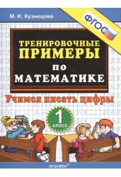 Тренировочные примеры по математике.1 класс.Учимся писать цифры.ФГОС