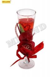 Свеча сувенирная гелевая "Цветок и сердце", аромат: роза (С-4275 577363)