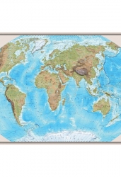 Карта мира Физическая. 1: 25 М (ламинированный глянец)