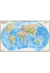 Карта Мир. Физическая. М:1:35 000 000. Настенная ламинированная