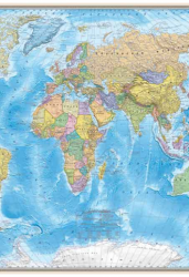 Карта мира Политическая 1:25 млн (ламинированная, глянец)